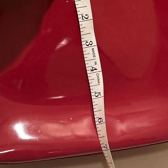 Furla Patent Leather Shoulder Bag Purse Red Buckle Strap Fall Winter Statement - Picture 14 of 15